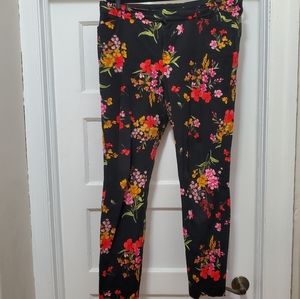 Old Navy Black Floral Pixie Pants 14 Tall